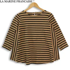 LA MARINE FRANCAISE マリンフランセーズ 春夏★ 七分袖 ボーダー プルオーバー カットソー 日本製 Sz.F レディースのサムネイル