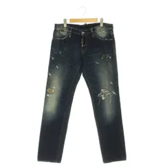 ディースクエアード DSQUARED2 ダメージ加工 デニムパンツ ジーンズ ボタンフライ 48 インディゴ /HK ■OS