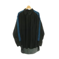 アディダスオリジナルス adidas originals HB9413 プリーツヘムブラウス ストライプ L ブラック ブルー /ES ■OSのサムネイル