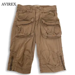 AVIREX アヴィレックス 春夏★ ウォッシュ加工 立体裁断 クロップド ミリタリー カーゴ パンツ 大きいサイズ Sz.XL メンズのサムネイル