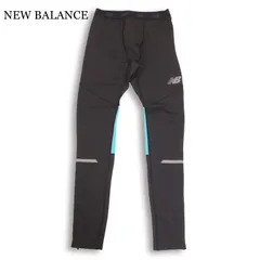【新品 未使用】 NEW BALANCE ニューバランス 通年 吸汗速乾★ JMPR7105 ランニング タイツ パンツ Sz.M メンズ 黒のサムネイル