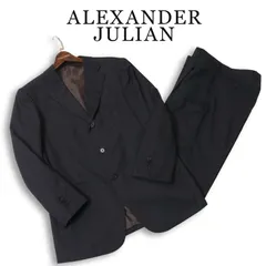ALEXANDER JULIAN アレキサンダージュリアン 通年 イタリア製生地 SUPER110'S ストライプ スーツ セットアップ Sz.A5 メンズのサムネイル