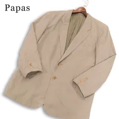 Papas パパス 通年 ゆったり★ P刺繍 コットン アンコン テーラード ジャケット Sz.M メンズのサムネイル