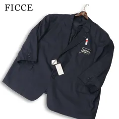 未使用★ FICCE フィッチェ ヨシユキコニシ ドン小西 ストライプ テーラード ジャケット 大きいサイズ 特大 Sz.7L メンズ 紺のサムネイル