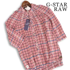 【新品 未使用】 G-STAR RAW ジースター ロウ 【ARCTIC LILY SHIRT WMN】 5分袖 千鳥柄 ブラウス シャツ Sz.XS レディースのサムネイル