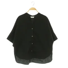 ユナイテッドアローズ A DAY IN THE LIFE UNITED ARROWS スキッパー ショートスリーブブラウス 五分袖 シャツ ブラック /MY ■OSのサムネイル