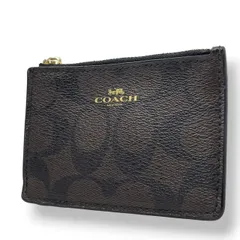コーチ COACH カードケース パスケース シグネチャー PVC レザー ブラウン 茶色 キャメル スリム 薄型 コンパクト ビジネス 定期入れ 名刺入れ ユニセックス 上品 クラシック ビンテージ 贈り物 ギフト 人気 定番 希少 M2