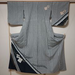 着物　ポリエステル　夏　絽　未使用　新品　黒地　墨色　猫柄　ねこ　Lサイズ 着物 ポリエステル 夏 絽 未使用 新品 黒地 墨色 猫柄 ねこ Lサイズ