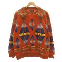 ビームスプラス BEAMS+ Crew Boa Jacquard  トレーナー スウェット ボア  総柄 長袖 L オレンジ /FFのサムネイル