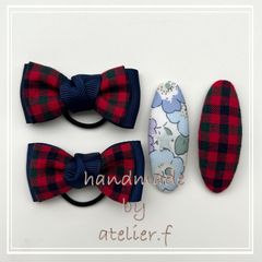 atelier.f リバティ ハンドメイド リボンヘアゴム パッチンピン - メルカリ