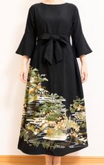 今尾知子創作服 柿渋染め リメイク ワンピース 羽織 身幅96cm - メルカリ