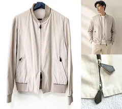 HERMES　エルメス　スウィングトップ　Wジップ ジャケット　48　レザートリム　メンズ　ヴィンテージ　希少　レア　ダブルジップ　ベージュのサムネイル
