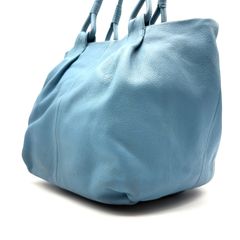 良品 HIROFU ヒロフ ロシェ トートバッグ シボ革 ブルー A4 レザー 