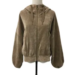 ダブルクローゼット w closet ジャケット ブルゾン フード ジップアップ コーデュロイ 無地 長袖 F 茶 ブラウンのサムネイル