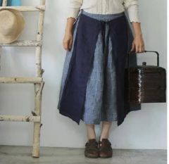 DENIM DUNGAREE デニムダンガリー デニムリメイクスカート サイズ1