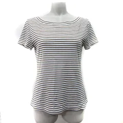ビアッジョブルー Viaggio Blu Tシャツ カットソー ボーダー 半袖 2 M 茶 ブラウン 白 ホワイト /YIのサムネイル