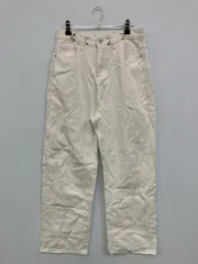 Fashion jeans ファッションジーンズ デニムパンツ M ホワイト フルレングス 無地 スタンダード ストレート レギュラー レディース