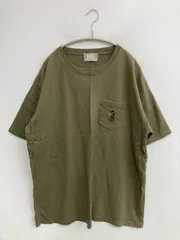 MEI メイ Tシャツ/カットソー XL カーキ 無地 ワンポイント 刺繍 ミドル丈 半袖 クルーネック(丸首) メンズ レディースのサムネイル