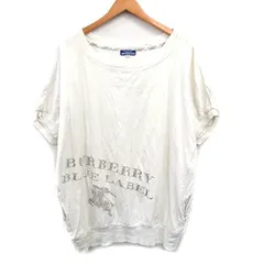 バーバリーブルーレーベル BURBERRY BLUE LABEL 国内正規品 カットソー Tシャツ 五分袖 コットン ロゴ プリント 38 ホワイト 白 /KT2 ■GY53のサムネイル