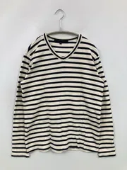DESIGN WORKS Tシャツ/カットソー S ボーダー柄 ミドル丈 長袖 Vネック メンズ レディースのサムネイル