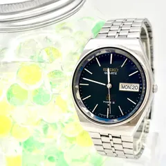 【新品電池】SEIKO セイコー TYPEⅡ タイプ2 メンズ 腕時計 ネイビー シルバー デイデイト 8223-701A 981604 純正ベルト
