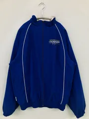 RUSSELL ATHLETIC ラッセルアスレティック ブルゾン M ブルー ナイロン ワンポイント ブランドロゴ ライン柄 ミドル丈 フードなし ジップアップ メンズのサムネイル
