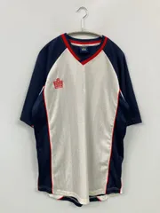 Admiral アドミラル Tシャツ/カットソー L ネイビー 無地 ブランドロゴ ライン柄 ミドル丈 半袖 Vネック メンズのサムネイル