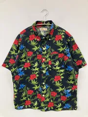 HOLLISTER ホリスター シャツ/ブラウス M グリーン 花柄・ボタニカル柄 ショート丈 半袖 ボタンダウン レギュラーカラー メンズ