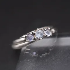 A536 4℃ ヨンドシー アイオライト? SILVER刻印 リング デザイン シルバー 指輪 10号のサムネイル