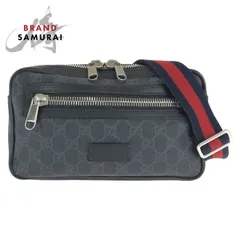 GUCCI グッチ シェリーライン ブラック GGスプリームキャンバス/レザー 474293 ボディバッグ バムバッグ ショルダーバッグ 601190【中古】