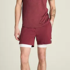 ウィルソン メンズ ボトムス ハーフパンツ・ショーツ Wilson Mens 6 Volley Tennishort Cranberryのサムネイル