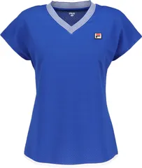 フィラ FILA テニス ゲームシャツ テニスウェア トップス 半袖 レディース ウィメンズ 女性 吸水速乾 UVカット Vネック 紫外線対策 春夏 試合 練習 部活動 クラブ スクール  CZ6SGW032 TQ0 ターコイズ
