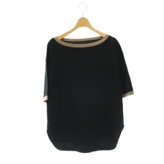 バビロン BABYLONE 26SS バイカラーカットソー マシンウォッシャブル Tシャツ ボートネック 五分袖 F  黒 /HS ■OSのサムネイル