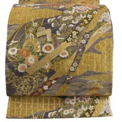 袋帯 美品 秀品 辻が花柄 金銀糸 箔 墨色 六通 正絹 【中古】 - メルカリ