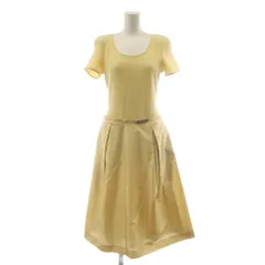 フォクシー ブティック FOXEY BOUTIQUE ワンピース ロング 半袖 切替 カシミヤ 絹 シルク 40 黄 イエロー 17366 /AN51 ■ECD004のサムネイル