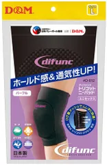 ディーアンドエム D&M difunc ディファンク トリコットニーパッド 膝サポーター 10mm厚パッド ひざ用 膝用 保護 柔軟性 可動域 吸汗 速乾 伸縮 衝撃 摩擦 通気性  D812 96 ブラックXパープルのサムネイル