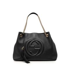 美品 GUCCI グッチ ソーホー インターロッキングG チェーン バッグ 黒