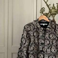 4 ダイアンフォンファステンバーグ DIANE VON FURSTENBERG　コート ペイズリー 花柄 M 38 総柄　ロング　ジャケット アウター 羽織 jacket　outer　coatのサムネイル