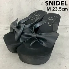 SNIDEL スナイデル 厚底 リボン ビーチサンダル ブラック M 23.5cm ウェッジソール ビーサン レディース 靴 シューズ サンダル 夏 海 レジャー フェス カジュアル おしゃれ かわいい モチーフ 歩きやすい ★ ■◆のサムネイル