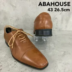 ABAHOUSE アバハウス レザーシューズ 43 26.5cm ブラウン 茶 内羽根 ストレートチップ メンズ ビジネス ドレス 革靴 カジュアル 通勤 オフィス フォーマル 紳士靴 本革 シンプル クラシック ★ ■■のサムネイル