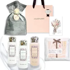 【セット品・ラッピング済み】JILL STUART ジルスチュアート ホワイトフローラル ヘアケア トラベルセット（シャンプー ＆ コンディショナー＆ シャワージェル）トラベルキット & ハンカチ 母の日 ギフト 化粧品 誕生日 プレゼント ショッパー付pms