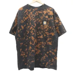 カーハート carhartt Tシャツ カットソー 半袖 L 黒 茶 タイダイ柄 /SY41 ■GY99