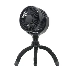 TOPLAND トップランド 卓上扇風機 デスクファン どこでもFAN ホーム & カー 9cm 4枚羽 角度調節 固定アーム 付属 (風量3段階) 3電源対応 (AC + USB + 別売乾電池) ブラック SF-DF28BKのサムネイル