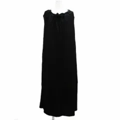 エムエムシックス メゾンマルジェラ MM6 Maison Margiela タグ付き 2017年製 ワンピース ノースリーブ S 黒 ブラック リボン ギャザー ロング丈 52CT0247 /PP ■GY19