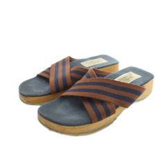 HERMES サンダル ウッドソール ストライプ 37 - メルカリ