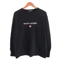 ラルフローレンスポーツ RALPH LAUREN SPORT ポロスポ スウェット トレーナー Vガゼット 裏起毛 L 黒 ブラック IBO96のサムネイル