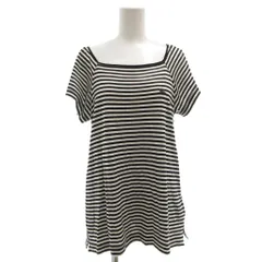 バーバリーブルーレーベル BURBERRY BLUE LABEL Tシャツ カットソー 半袖 ボーダー柄 スクエアネック M 白 ホワイト /IB ■ECG005