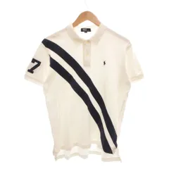 ポロ バイ ラルフローレン Polo by Ralph Lauren ポロシャツ 160 白 ホワイト 紺 ネイビー ナンバリング 半袖 /NU ■ECE006