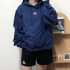正規品 NIKE ネイビー ハイブリッド 後ろビックロゴ フーディー Mのサムネイル