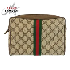 GUCCI グッチ シェリーライン ベージュ ブラウン GGスプリームキャンバス/レザー 89 01 012 クラッチバッグ ポーチ レディース 602242【中古】